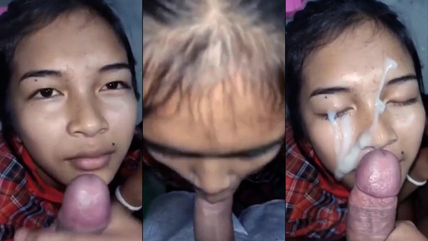 Masih SMA Sepong Kontol Om Sampe Crot di Wajah